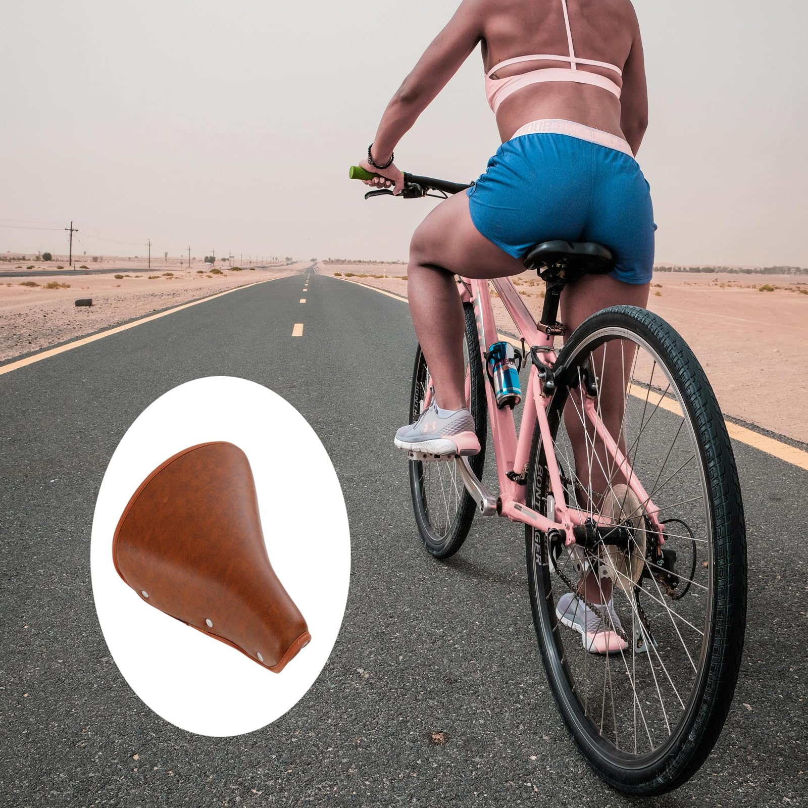 Sillín De Bicicleta Ancho Vintage Marrón - Con Muelles Y Espuma Gruesa - Impermeable, Para Bicis Cruiser Y Ciudad