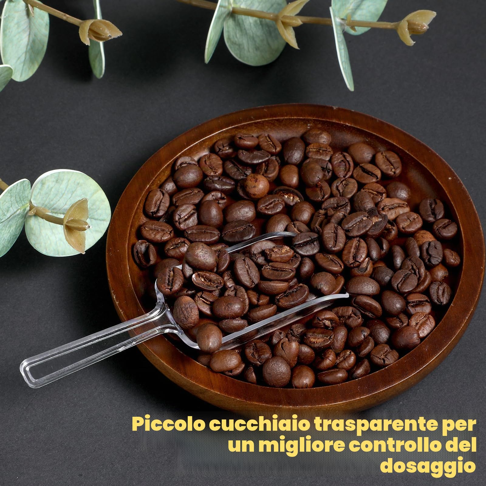 12 pezzi di palette da cucina in plastica trasparente, piccola palette da cucina multifunzionale in plastica trasparente, cucchiaio dosatore per caramelle, gelato, caffè e tè