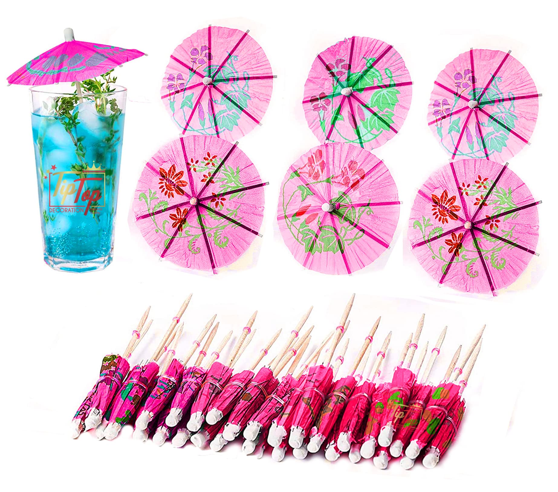 Premium Paper Folding Umbrella Tropical Hawaiian Topper Toothpicks (Pack of 10, Lemon Yellow) — Amazon image 9
