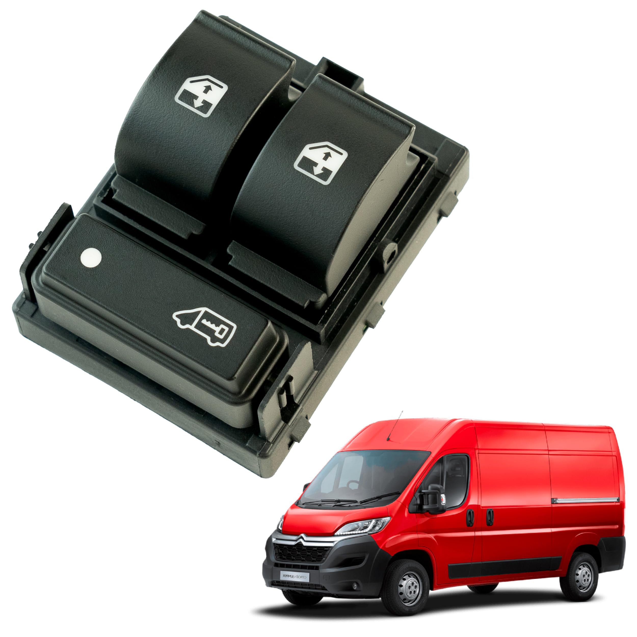 Interrupteur Lève-vitre électrique – Compatible Fiat Ducato 3, Peugeot Boxer 2, Citroën Jumper 2 – Réf. 1608705680 - 3
