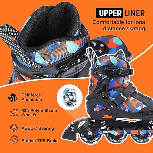 Miniatura 5 de Patines en línea ajustables para niños y adultos con ruedas iluminadas, patines para niñas y niños, mujeres