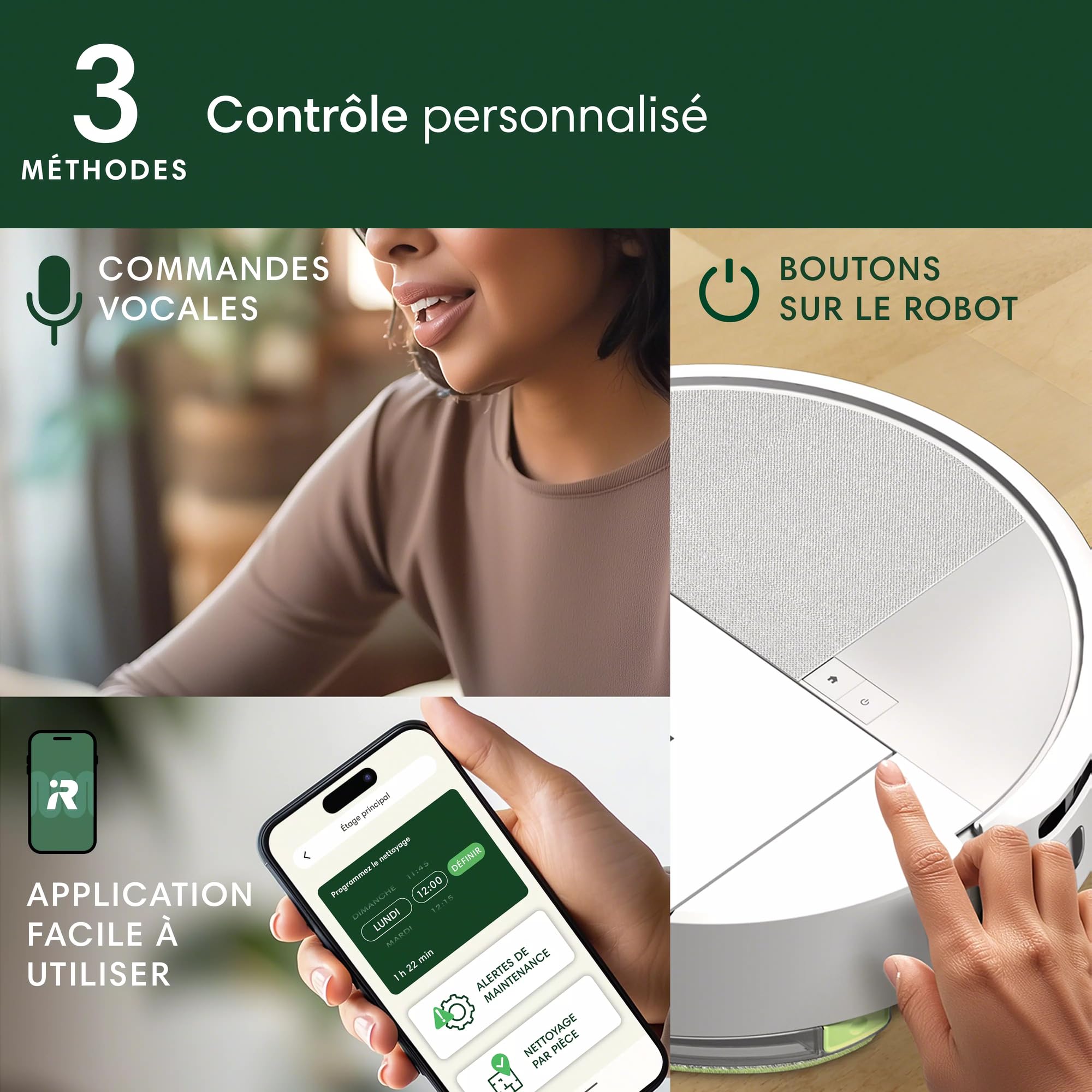 iRobot Roomba 205 DustCompactor Combo Robot - Compacte automatiquement Les débris à l’intérieur du robot jusqu'à 60 Jours - Sans sac - Clearview LiDAR - 7KPa - Se Recharge et reprend Le Travail -Blanc