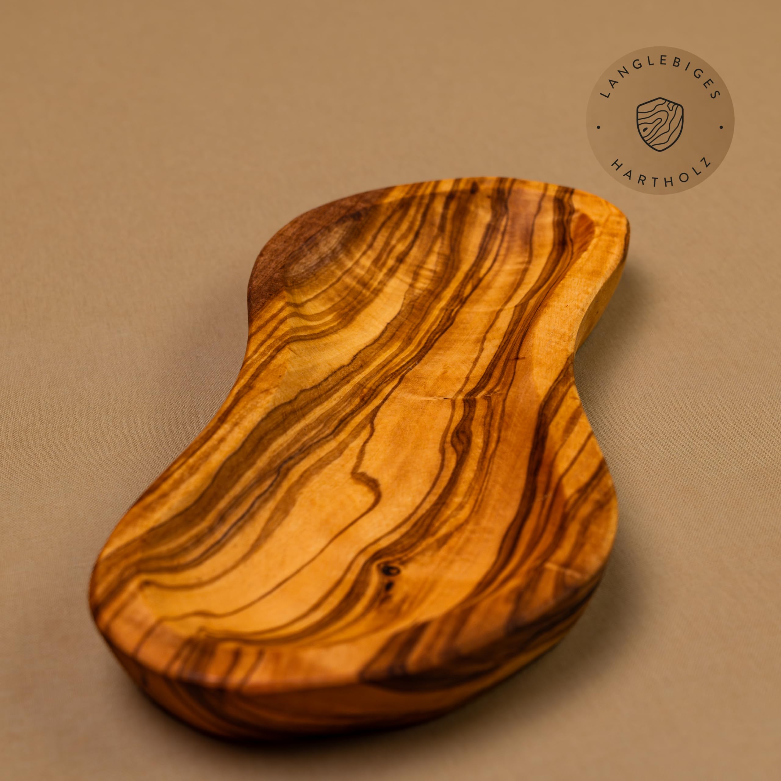 das Olivenholzbrett® / Nierenmiseczka z drewna oliwkowego/miseczka z drewna oliwkowego/miseczka na tapasy z drewna oliwkowego/miseczka na przystawki z drewna oliwkowego / 22 cm