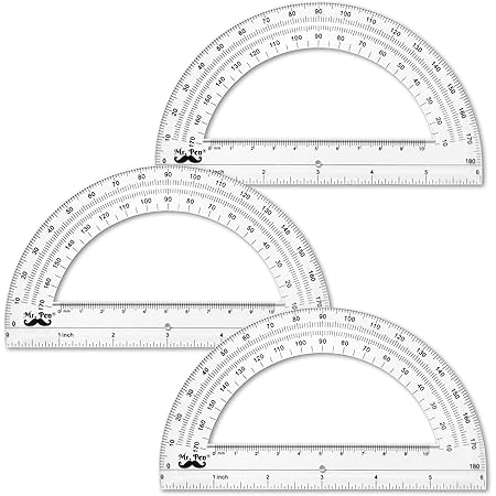 amazon com mr pen protractor 6 inches protractor pack of 3 office products