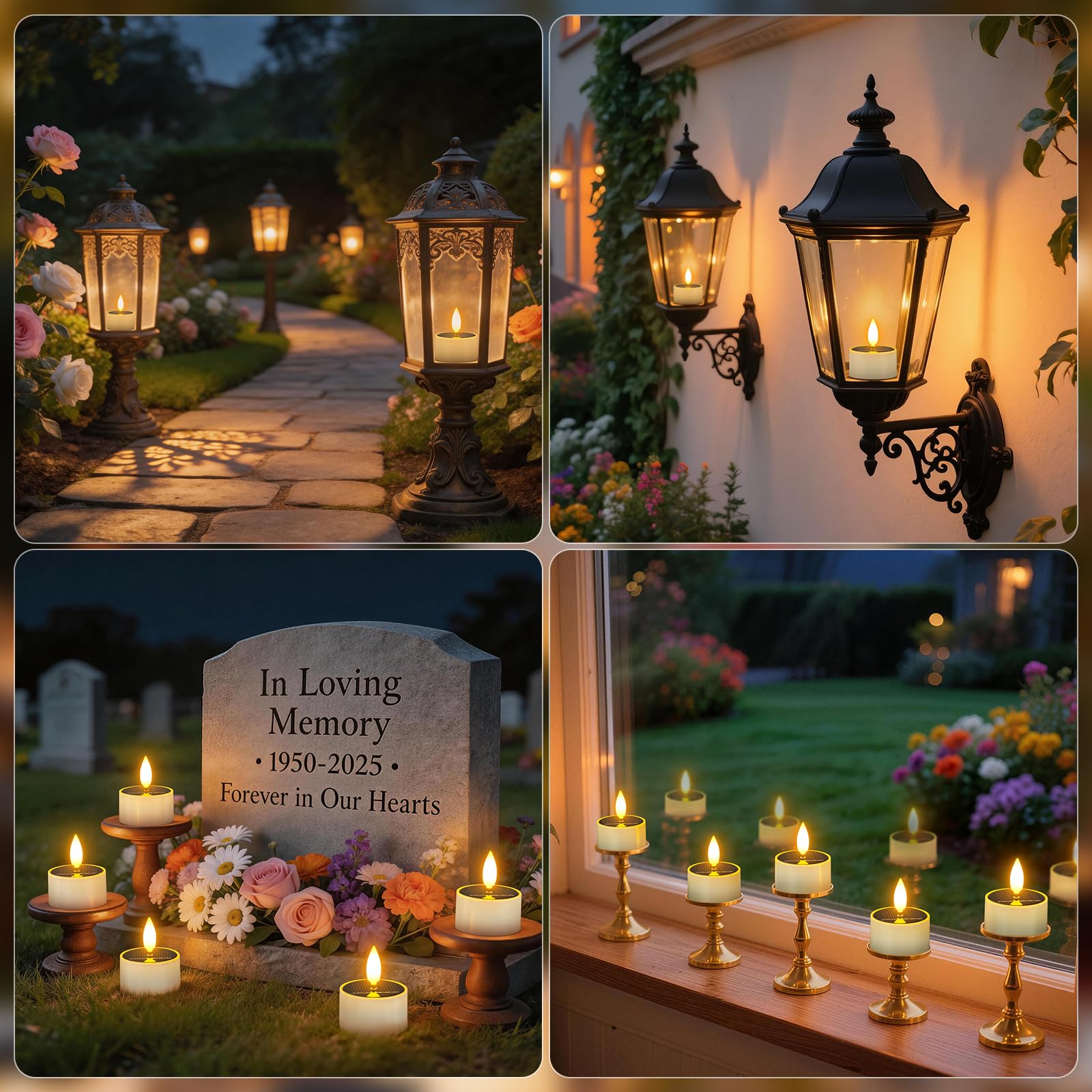 PChero 12pcs LED velas solares al aire libre a prueba de agua, recargable de la batería de las luces del té velas parpadeante para Jardín Linterna Camping Decoración del hogar