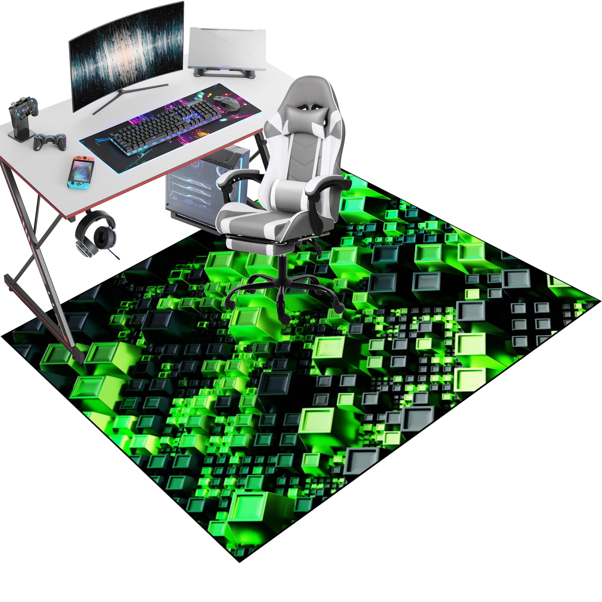 Office Gaming Chair Mat for Hard Floor, Floor Protector for Rolling Chair, Office Gaming Rug Protector for Rolling Chair, Non-slip 170 x 190 cm Floor Protection Mat for Gaming Room Home Office Decor โ image 1