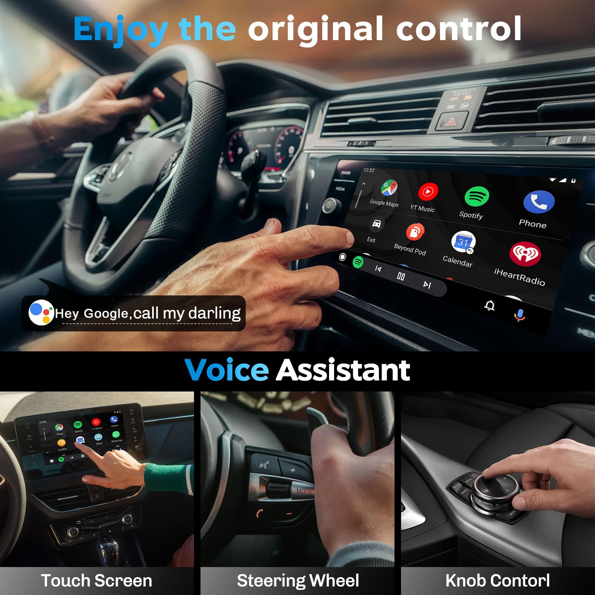 MMB WJAA-MINI Wireless CarPlay, adattatore per auto Android, BT5.2, 5,8 GHz WLAN, per telefoni Android, adatto per auto, dotato di OEM Wired CarPlay o Android Auto