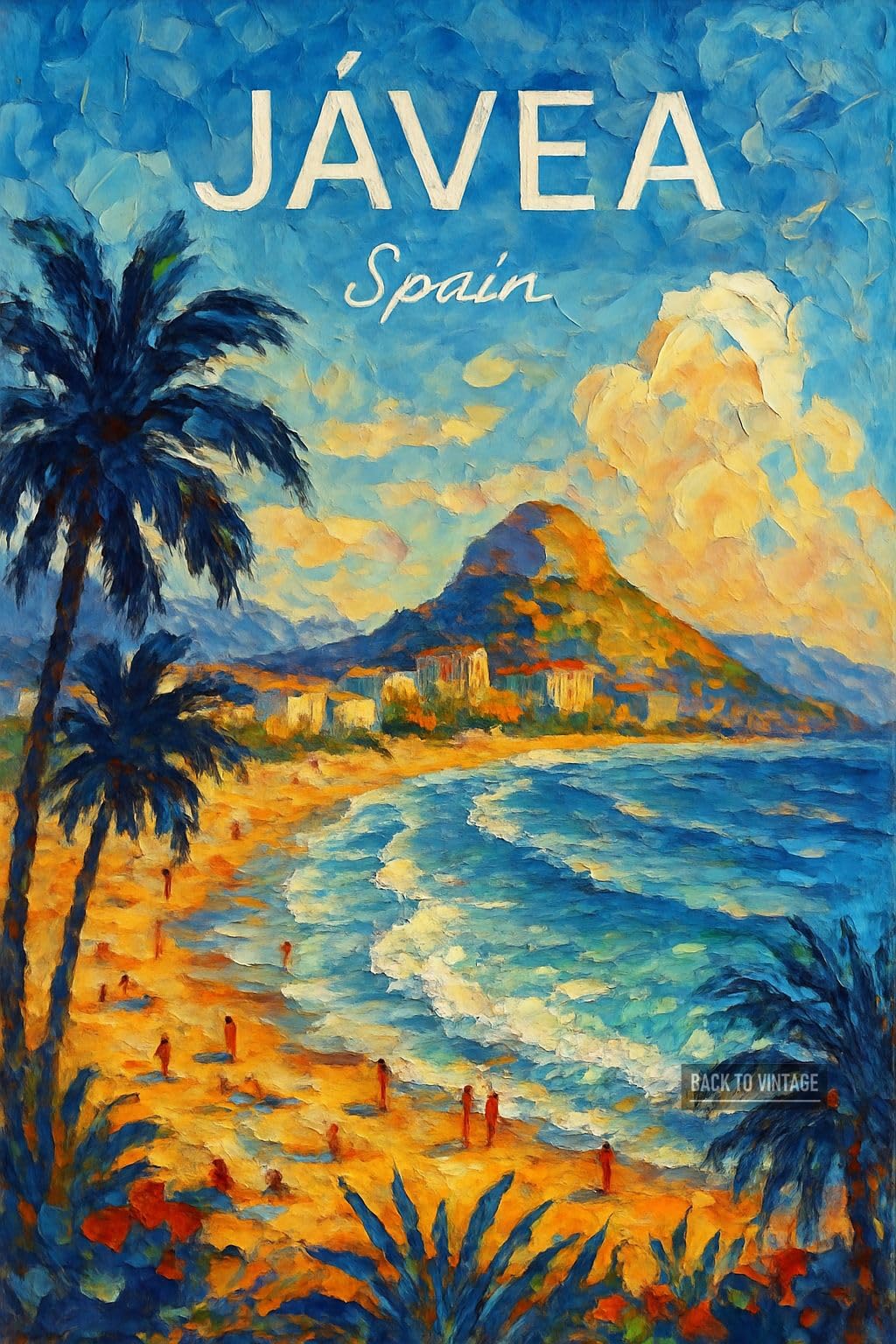 Vibrant Impressionist Painting of Javea Spain at Sunset_result - A4 Travel City Poster Wall Art Home Decor Art Print Featuring Urban Landmarks and Global Views for Stylish Interior Display