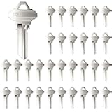 Lesnala 32pcs Uncut Blank Keys Bulk for House Door Lock Replacement Universal Kwikset Brass Finish Silvery SC1