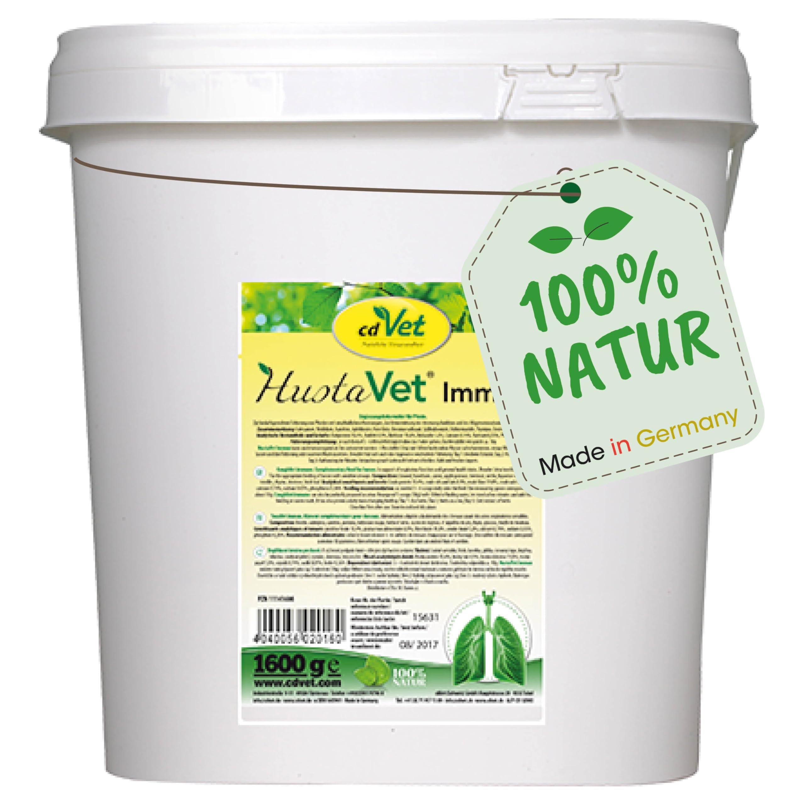 HustaVet Immun für Hunde Katzen Pferde – Natürliche Unterstützung für Atemwege & Immunsystem, 1,6kg