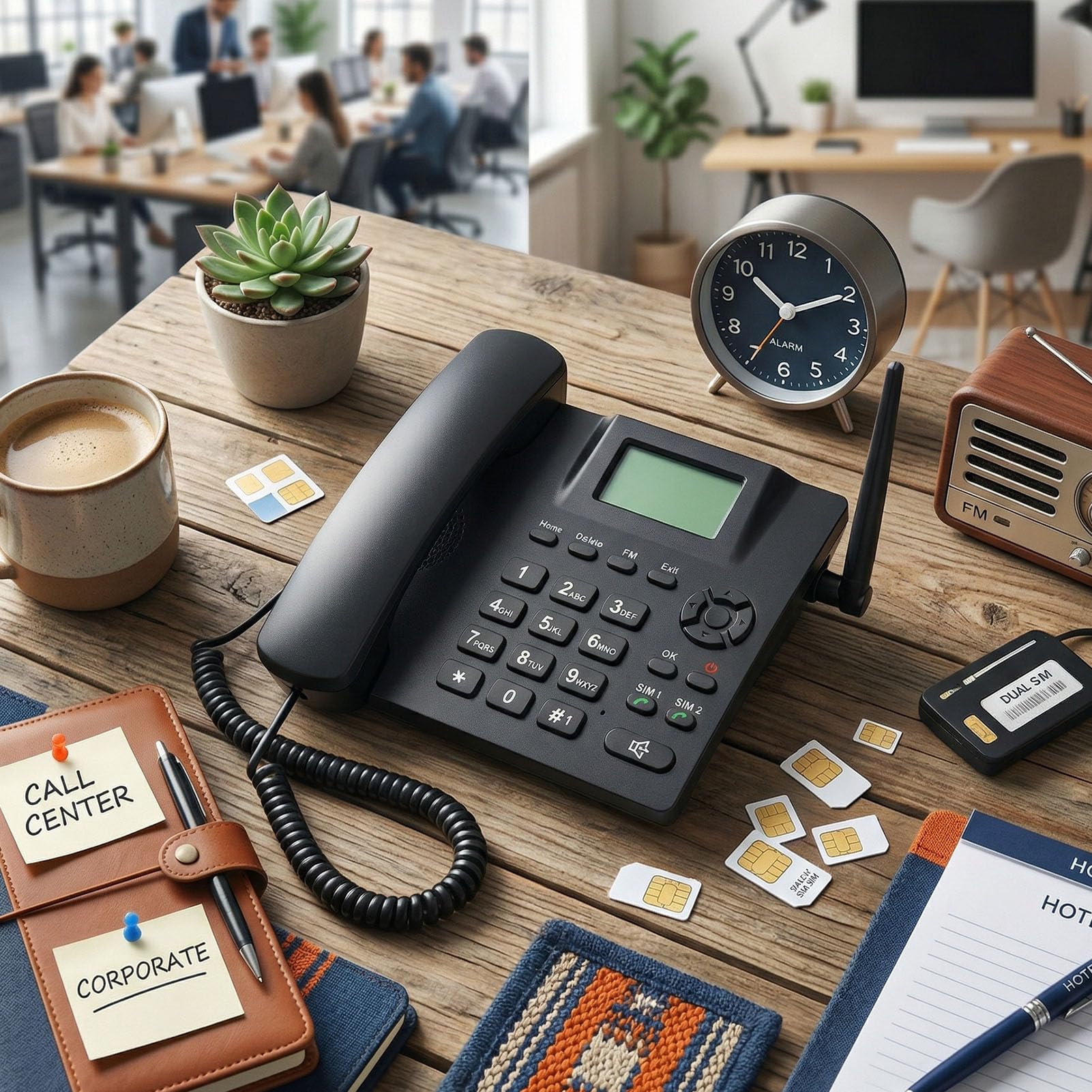 Cryfokt Telefono Cordless GSM con Doppia SIM e Display da 2,4 Pollici