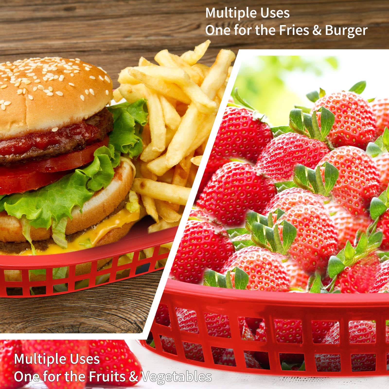 200 Cestas De Comida Rápida Mimorou – Bandejas De Plástico Negro 27x17x3.5 Cm – Para Restaurantes, Picnics, Hamburguesas, Patatas Fritas