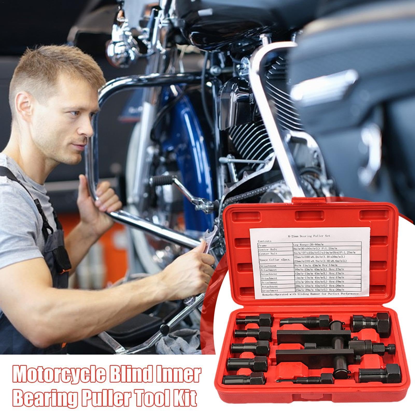 Kit d'extracteur de roulement à inertie | Kit d'extracteur de roulement intérieur de 10 pièces - Extracteur de Joint de roulement - Outil pour enlever Les roulements, extracteur de roulement de Moto | intérieur de 10 pièces - Extracteur de Joint de roulem