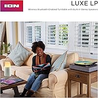 Vista 10 de ION Audio Luxe LP - Reproductor de discos de vinilo Bluetooth con altavoces, conversión USB, placa de tamaño completo, parada automática, salida