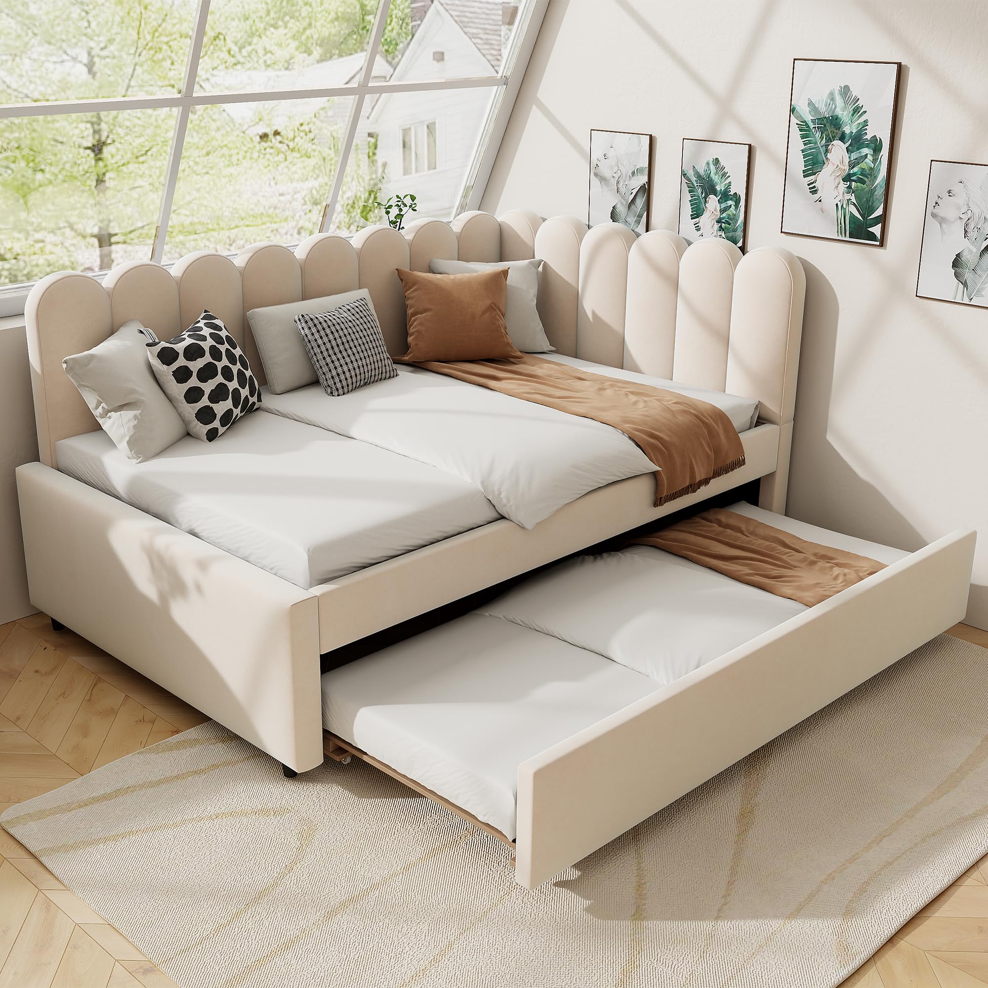 2-in-1 multifunctionele slaapbank in L-vorm (90/180 x 200 cm