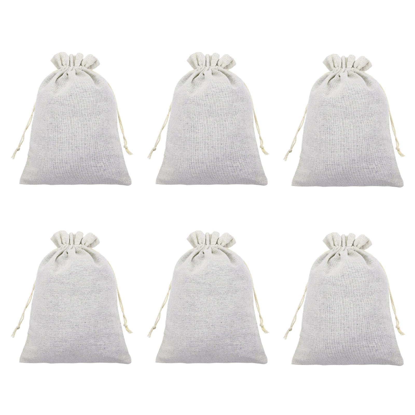 PATIKIL 6Pcs Coin Sacks Bag, 23x17cm Canvas Coin Money Cash Bag Drawstring