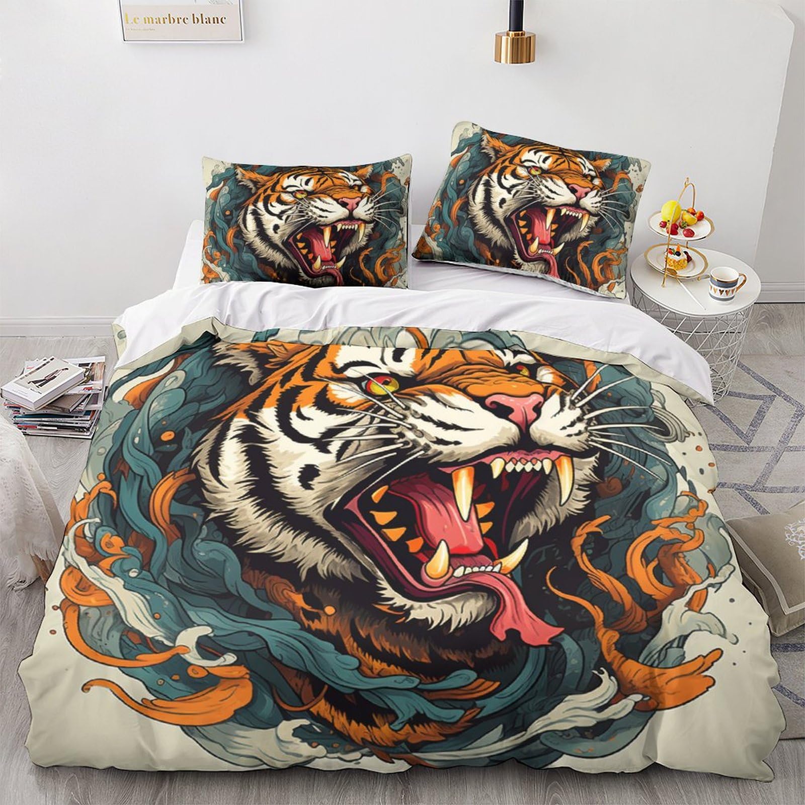 Housse de couette tigre grand format pour transformer la chambre des enfants