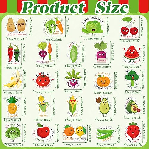 Miniatura 3 de Kanayu 24 imanes divertidos para nevera, juegos de palabras de verduras y frutas, lindos imanes de frutas y verduras para nevera, magnéticos lindos