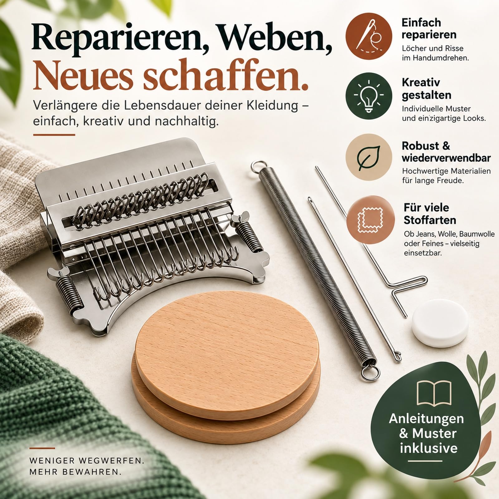 Havinti Knitla Stopfwebrahmen mit 14 Haken für Kleidung und DIY