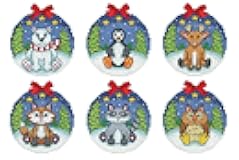 Rustic Animals Counted Cross Stitch Ornament Kit - Set of 6