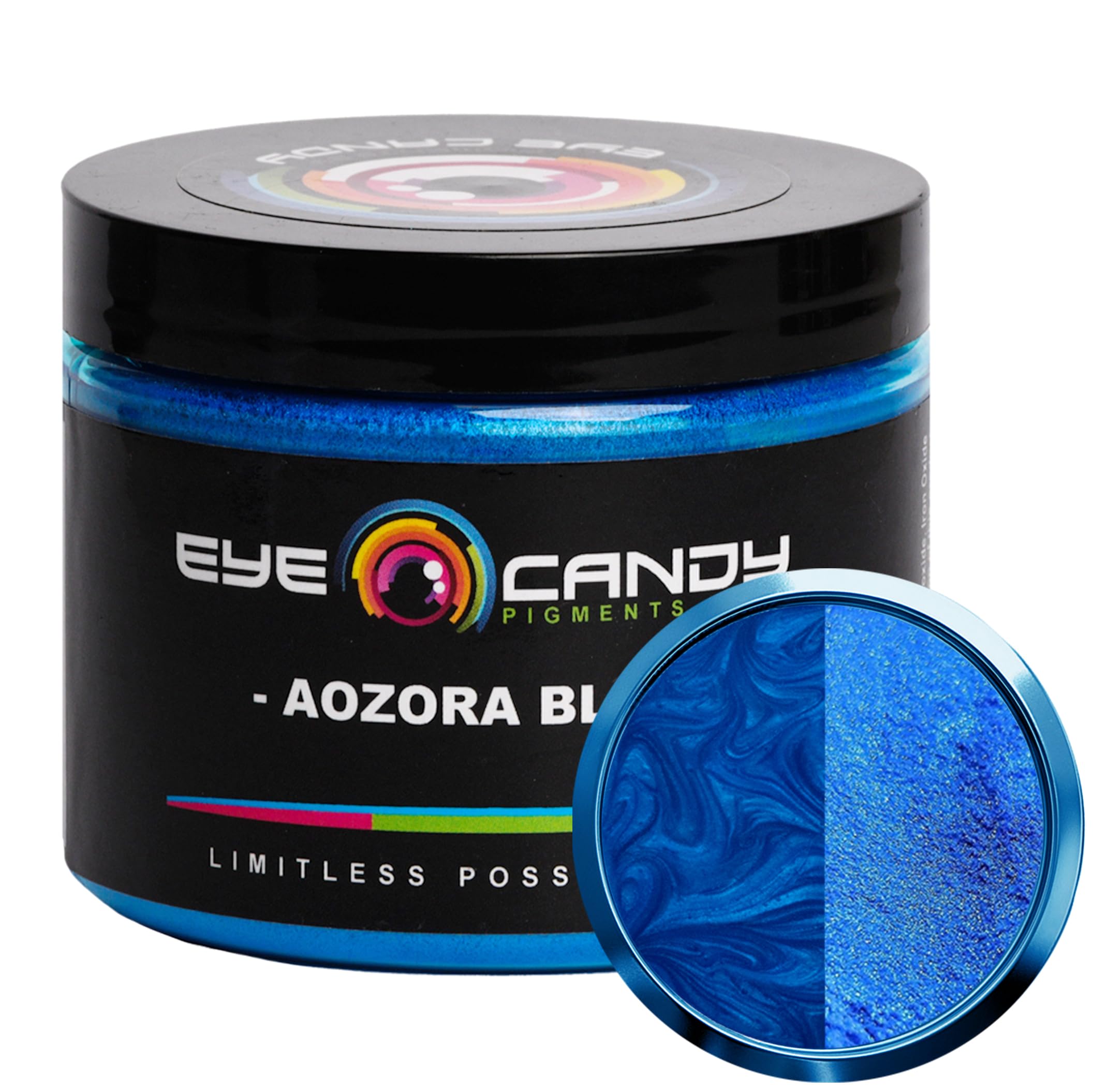 Eye Candy Pigments Premium Blue Mica Powder - Aozora Blue (50gr) - for Epoxy, Resin, Soap, Paint, Woodworking, Acrylic Pouring, Bath Bombs, Fishing Lures - DIY Arts and Crafts Additive