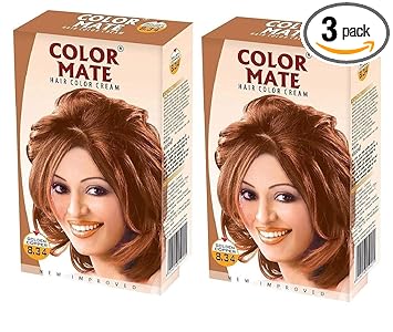 Color Mate Hair Colour Cream, 130ml - Golden Copper (Pack of 3)