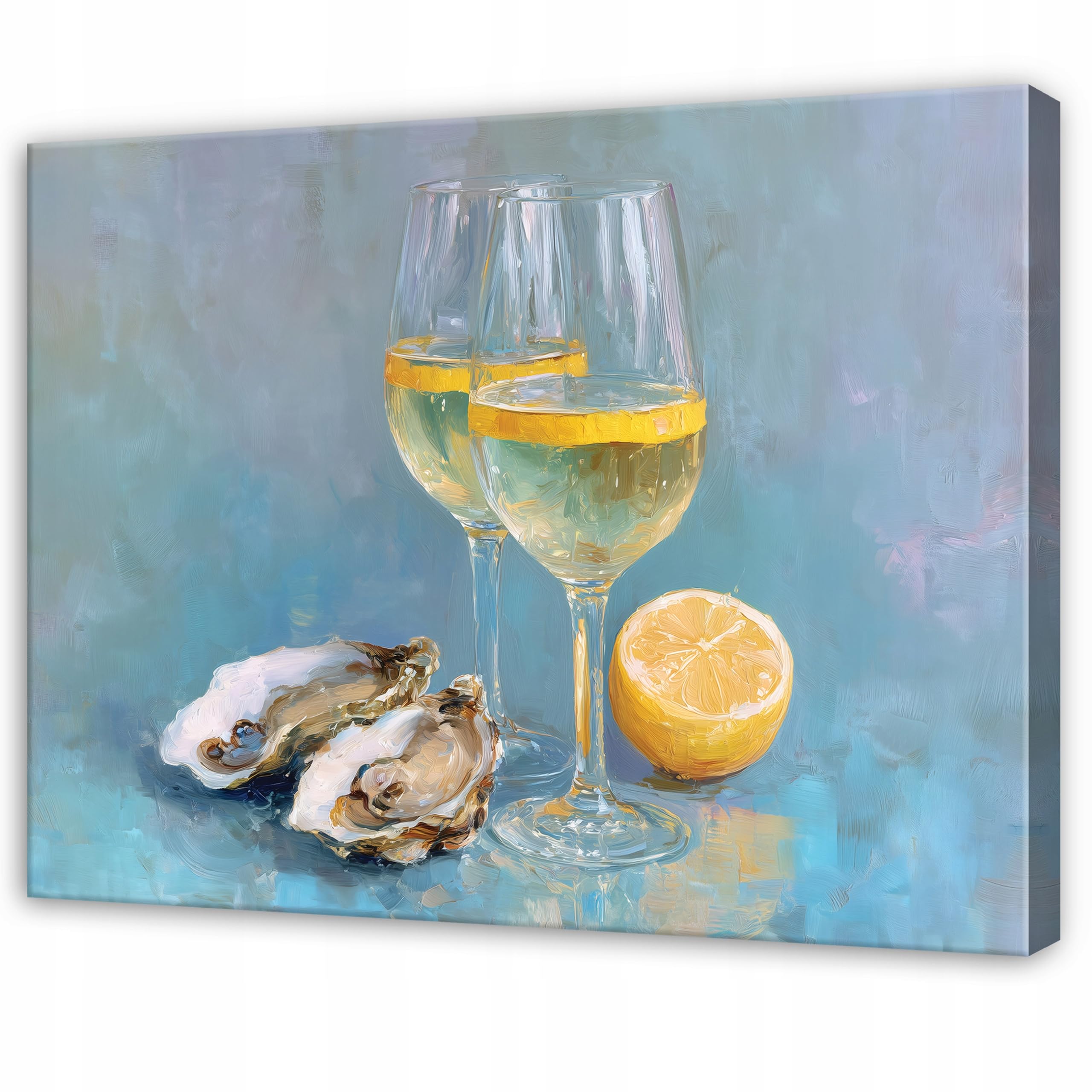 Forwall Leinwand Bilder Abendessen Austern 120 x 80 cm | Bild auf leinwand, Leinwandbilder, Wandbild XXL groß, Wandbilder für Wohnzimmer, Schlafzimmer, Wohnzimmerbilder