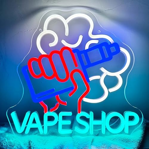 Vape Shop - Letrero de neón LED de neón para tienda de humo, sala de humo, bar, tienda minorista, cueva de hombre, letrero abierto de neón para disponible en Yaxa Guatemala