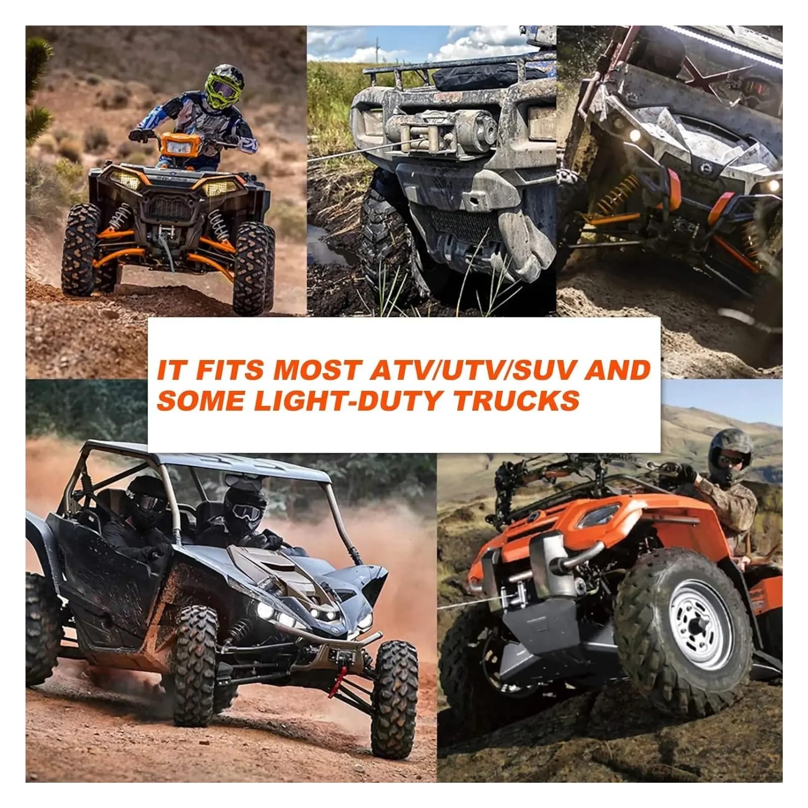 Zestaw lin wyciągarki, 1/4" X 50 stóp 10000 funtów lina wyciągarki z osłoną ochronną + prowadnica wyciągarki + stoper + hak do ATV UTV SUV