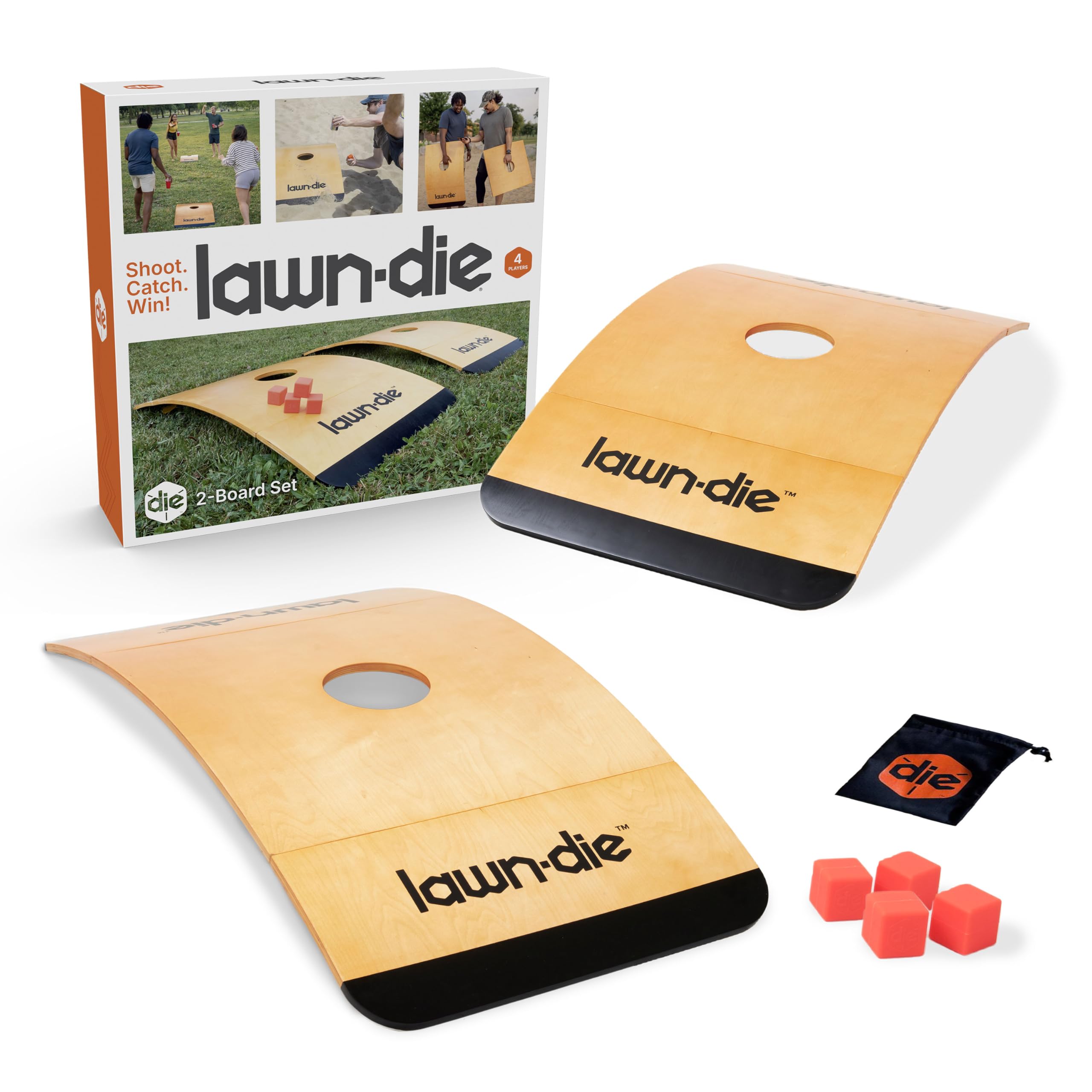 Lawn Die Outdoor Toss Game – Die Meets Cornhole – Portable Folding Board for Yard Games,…