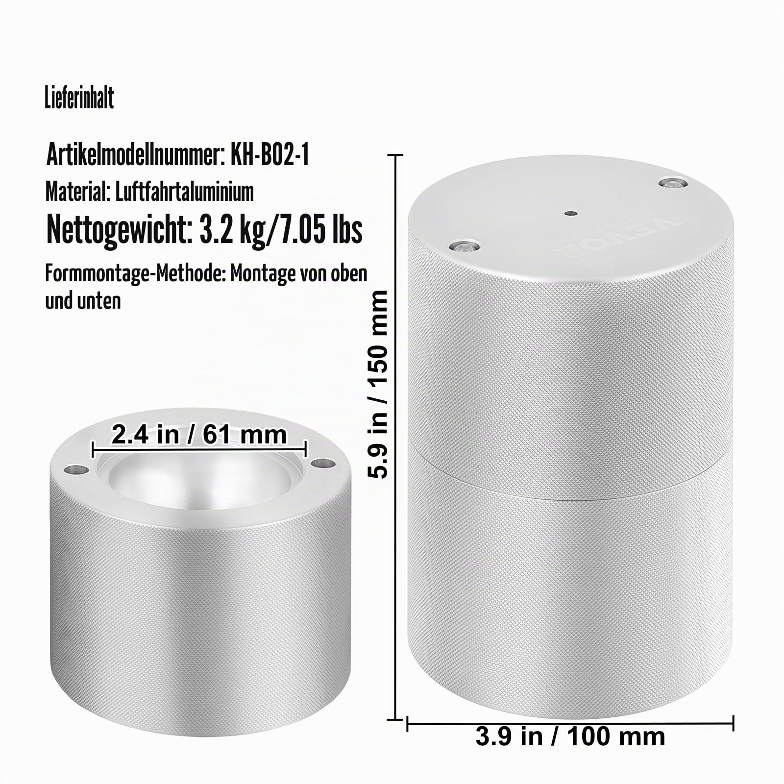 VEVOR Ice Ball Maker Eiskugelpresse Satz 60 mm, Eiswürfelform Eiskugelform mit Eiszange & Tropfschale, Alu Strapazierfähige Eiswürfelformen Eiswürfelbehälter Whisky Americano, Saft & Milch Silber