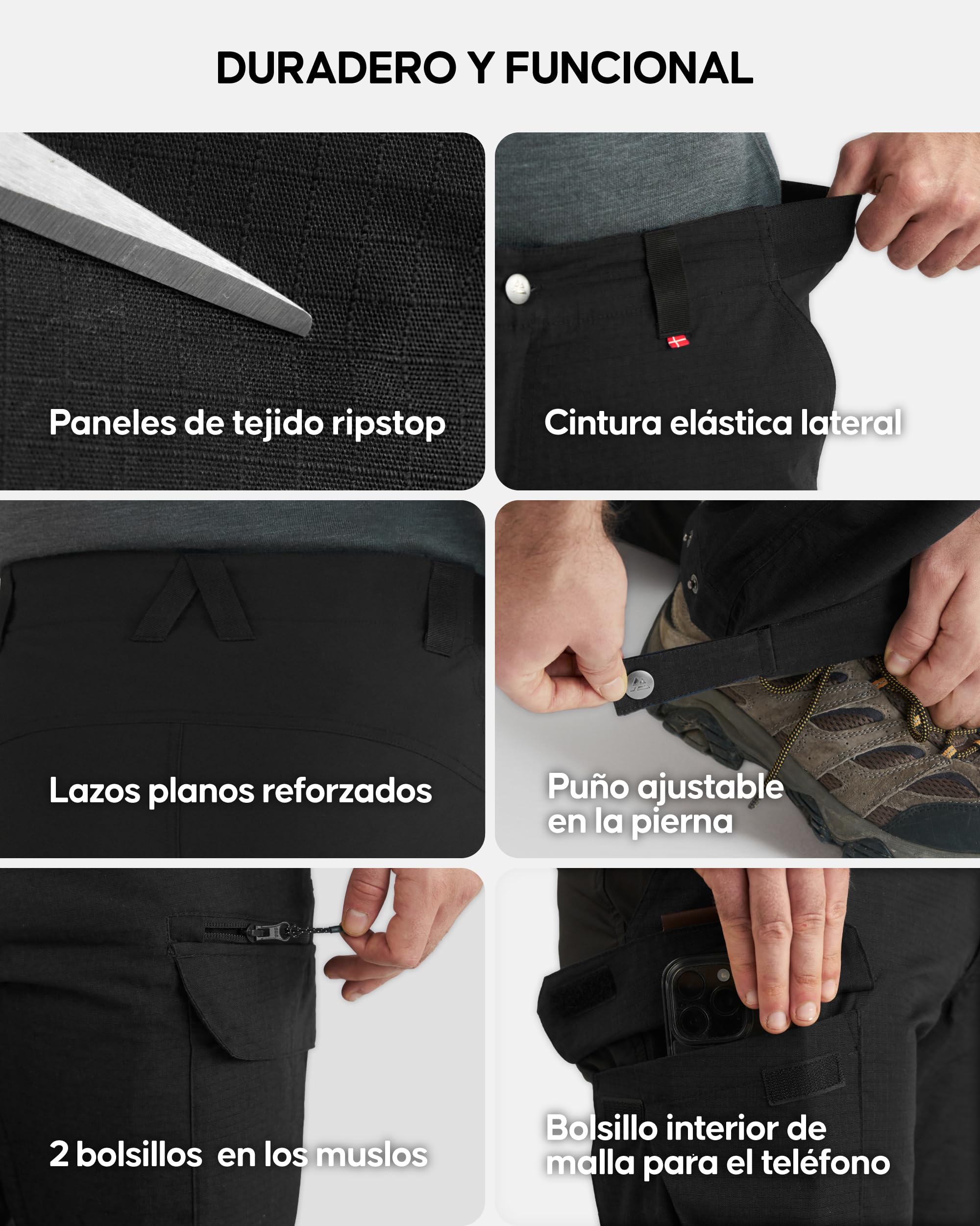 DANISH ENDURANCE Pantalones Trekking Hombre, Pantalones Impermeables de Trabajo, Termicos, para Senderismo, Esquì, Snowboard, Ajuste Regular - 4