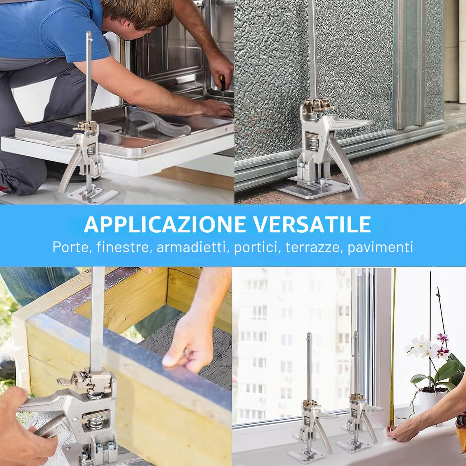 2 pezzi Sollevatore di Bordo Resistente,Strumento di Serraggio di Precisione del Braccio Multifunzione Cartongesso per Riparazioni Antiscivolo,Porta Uso Bordo Sollevatore Armadio Jack,400kg
