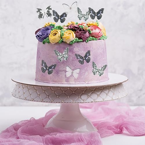 Miniatura 6 de 24 decoraciones de mariposa 3D animadas para cupcakes de doble capa para niñas y mujeres, feliz cumpleaños, boda, fiesta, pastel, pared, decoración