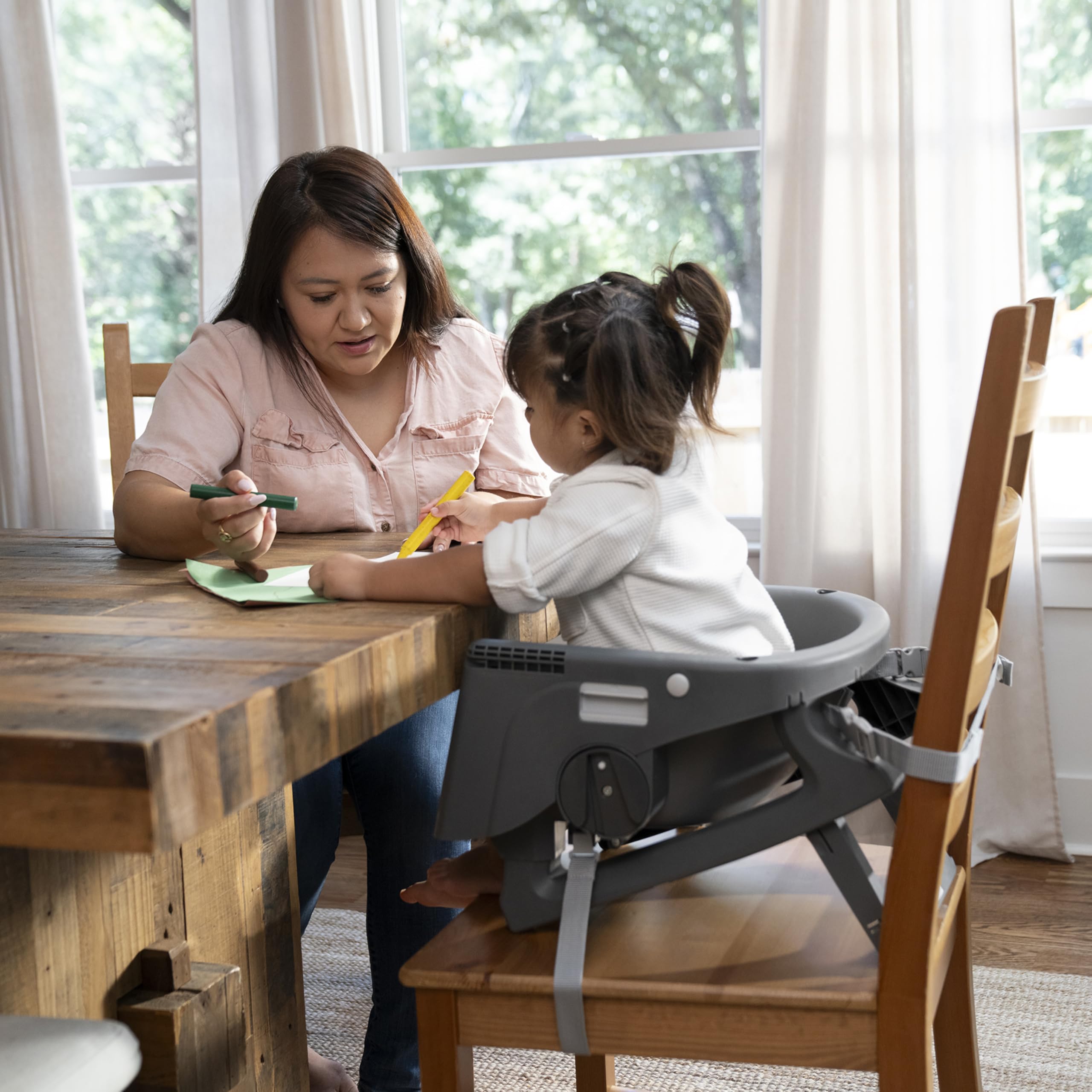 Ingenuity, Chaise Haute Pliable Proper Positioner Create Up! - Centre d'Activités Convertible et Tour d'Apprentissage, 9 Modes d'Utilisation, Poches de Rangement, Wesley, 0 Mois à 5 Ans