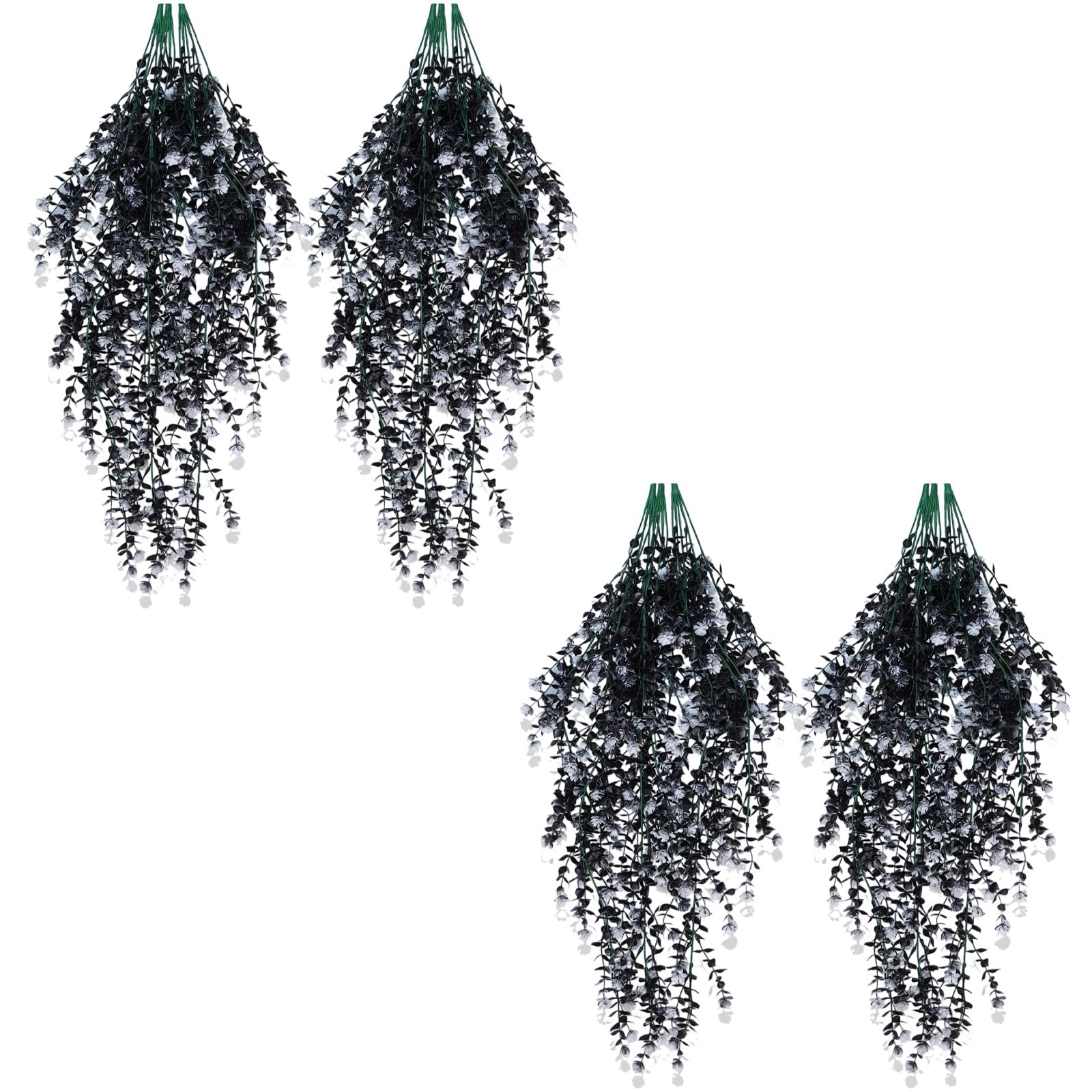 Xinsheinelry 4pcs Realistic Hanging Eucalyptuses Silk Flower Weather Proof Perfect for Kitchen Backyard Wedding Party Indoor Hanging Eucalyptuses Garlands