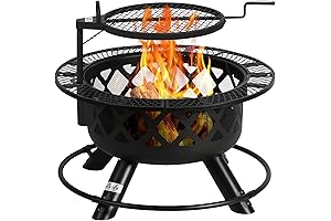 BALI OUTDOORS Wood Burning Fire Pit with Quick Removable Cooking Grill