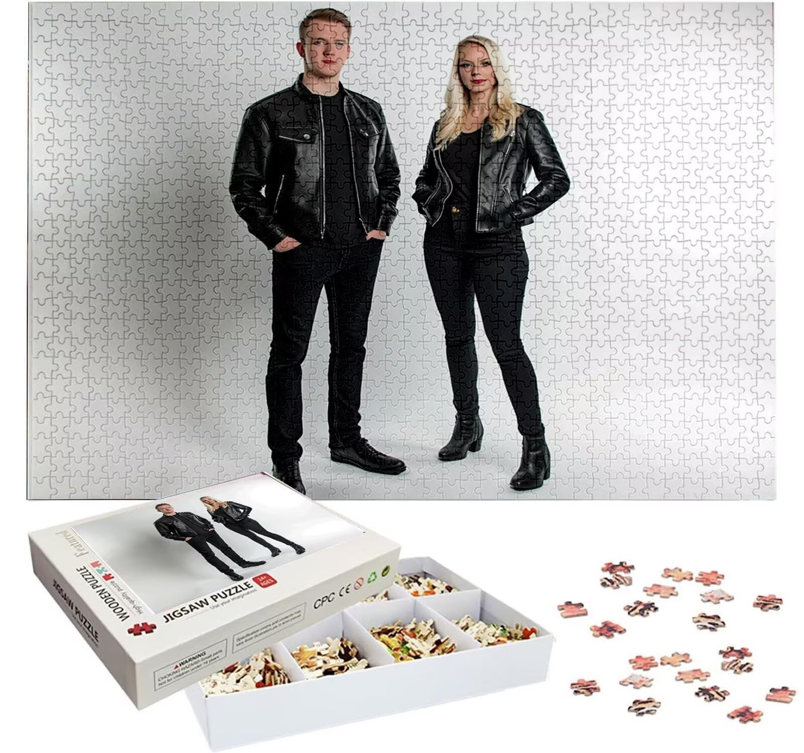 Puzzle Personalizado con Foto, Personalizada Rompecabezas Personalizado Diseña tu Logo Foto o Texto, Personalizado Navidad Halloween San Valentín Parejas Niños Familia Amigos h-933