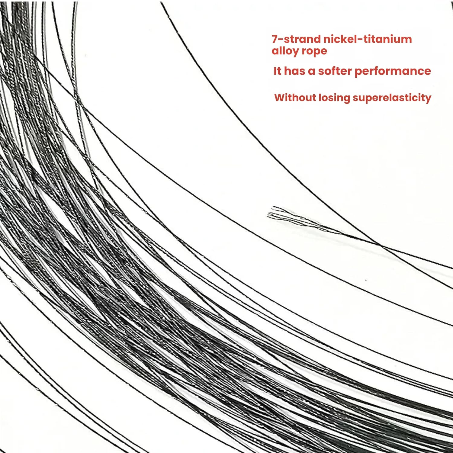 0.3mm 0.35mm 0.4mm 7 Strand Super Elastic Nitinol Memory Rope Soft Titanium Alloy Wire Rope 1M 1M Black0.6mm—1×7Strand1Meter