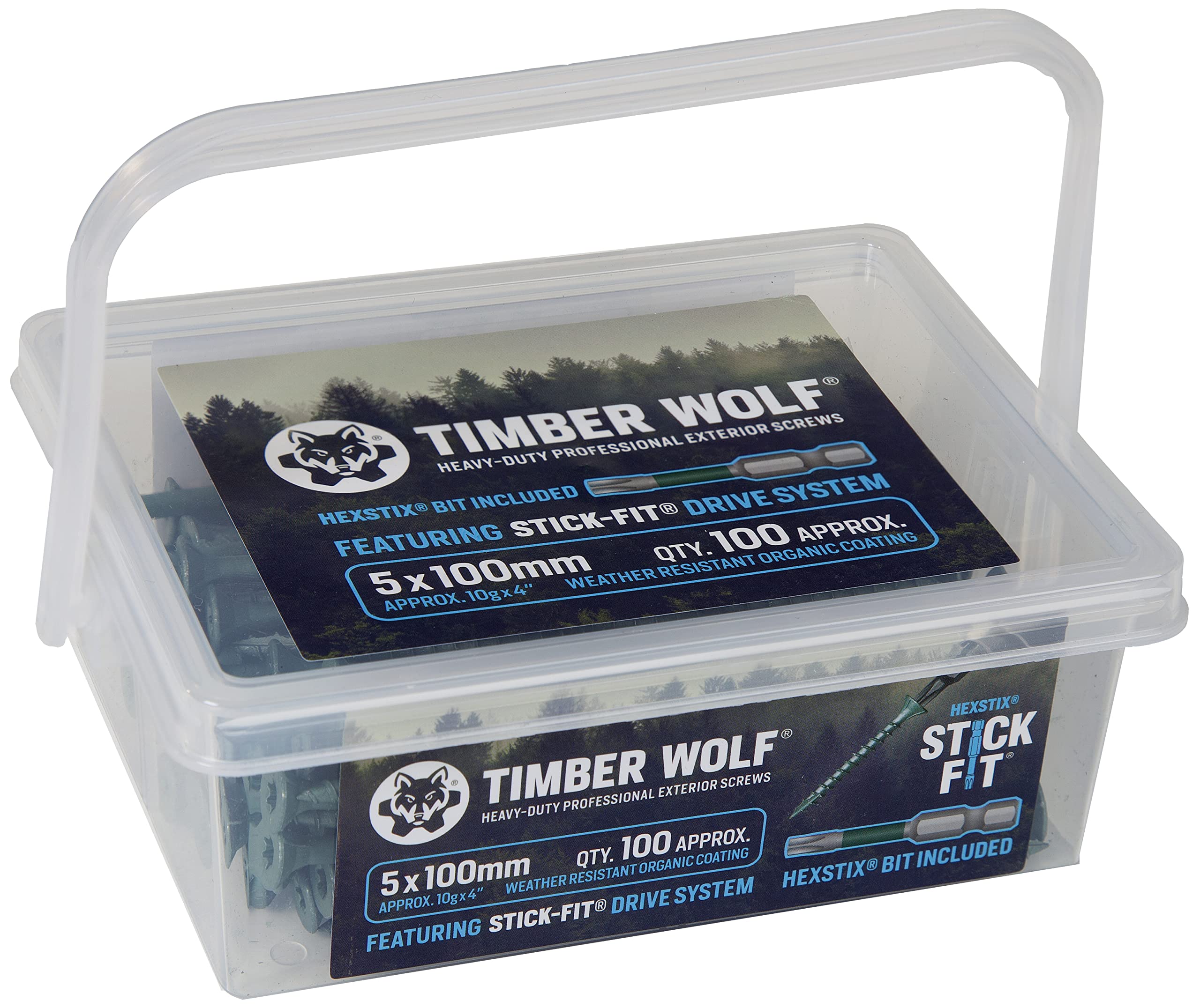 Timber Wolf Green Exterior Woodscrews - 5.0 X 100Mm - Tub Of 100,