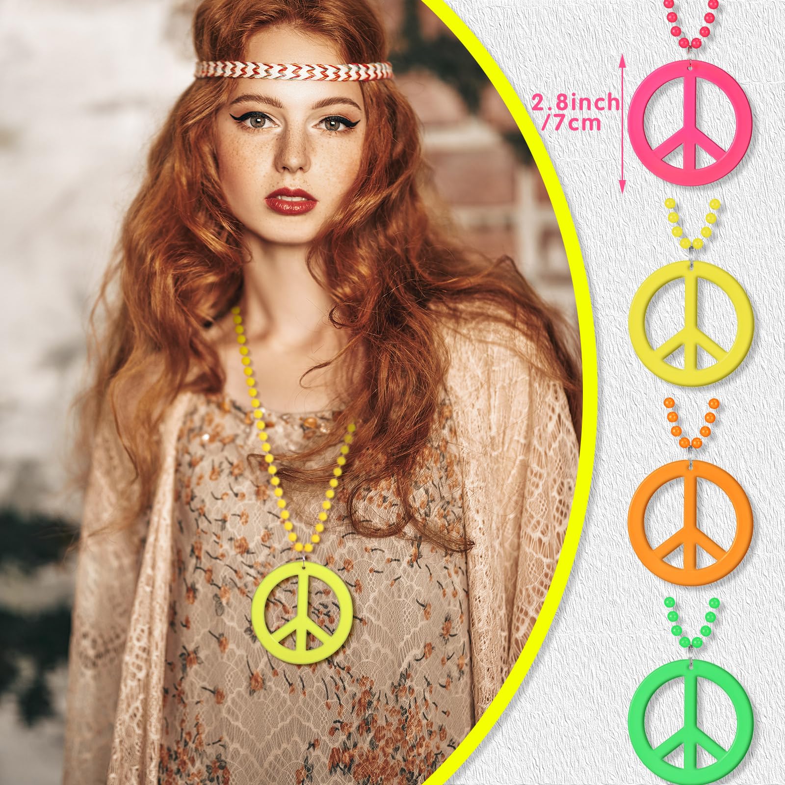VVV☆PEACE PENDANT BEADS NEACKLACE PEACE PENDANT BEADS NEACKLACE - VVV | 60% - Asian Fashion