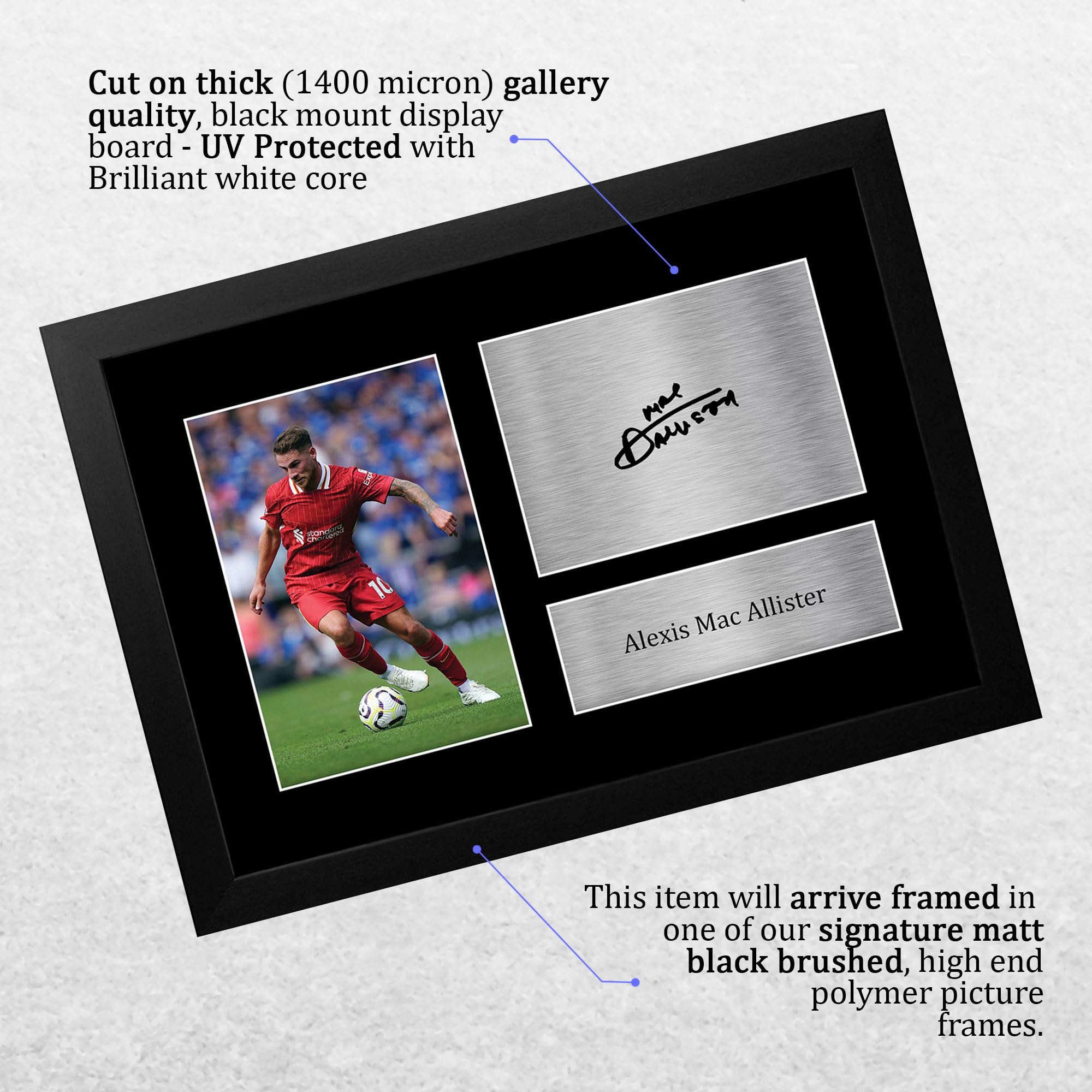 HWC Trading FR A4 Alexis Mac Allister Liverpool Geschenke Gedrucktes Signiertes Autogramm Foto für Fußball Anhänger and Fans - A4 Gerahmt