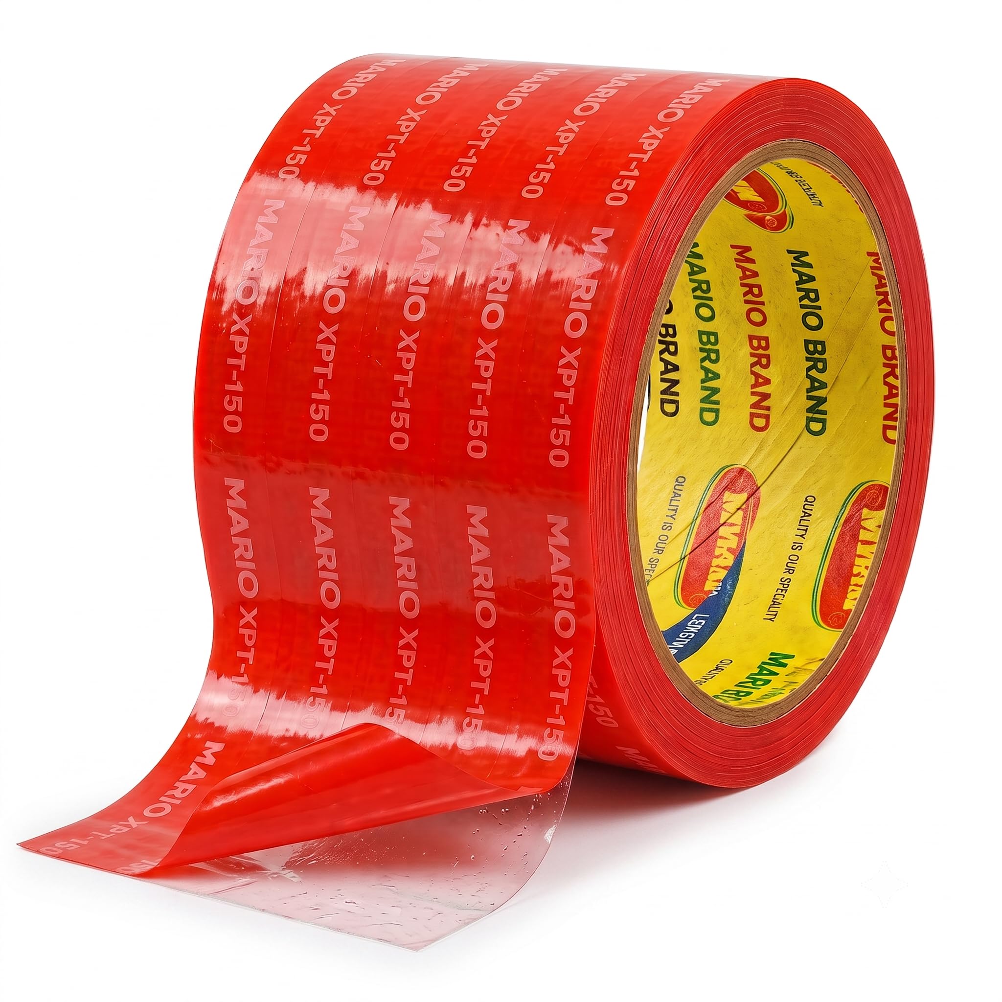 Mario Red Polyester Double Sided Tape 72mm x 25m | Extra Wide High Strength Heat Resistant Adhesive Tape for Industrial Mounting, Automotive Use & Electronics Assembly