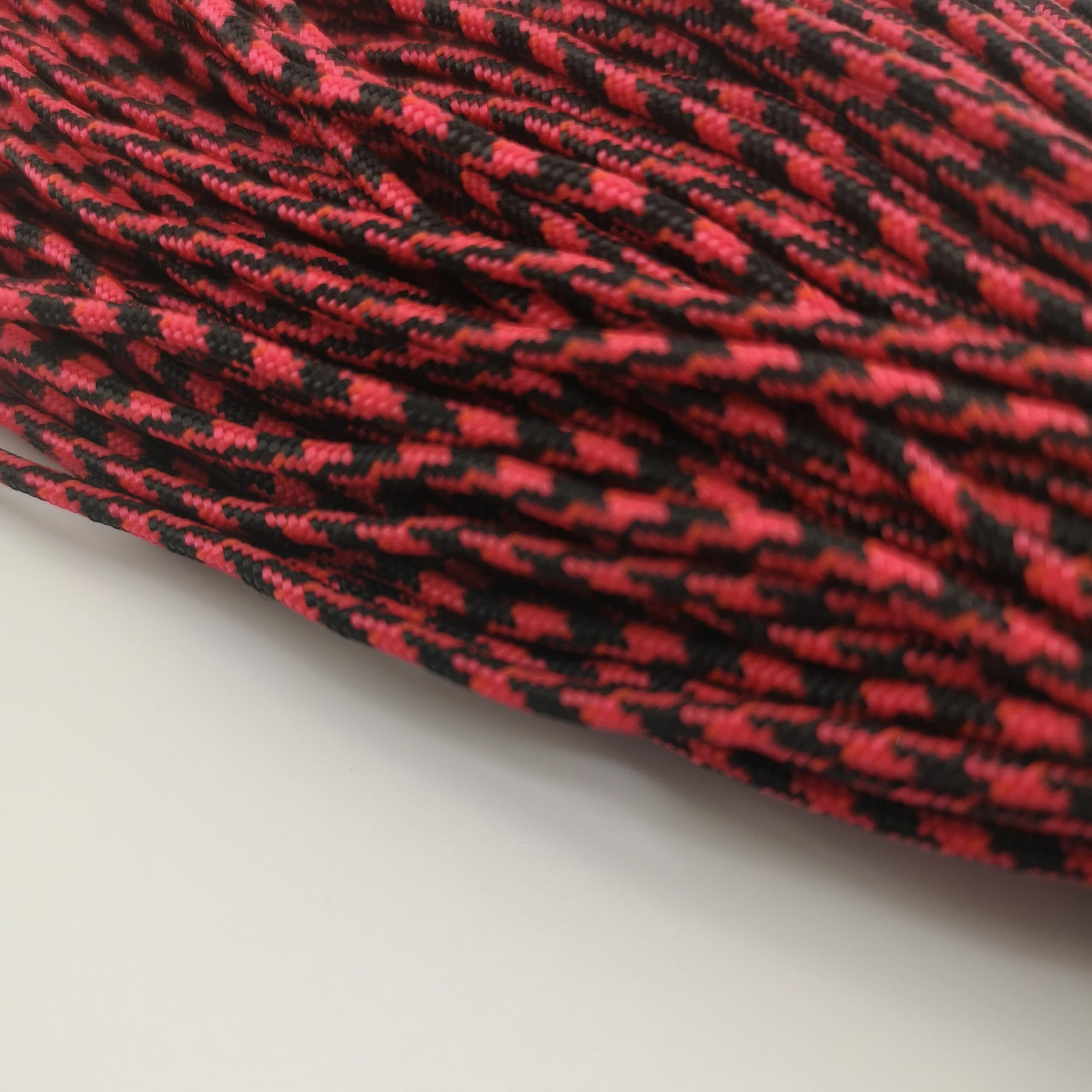 2mm Paracord Rope – Durable Nylon Cord for Crafts & Outdoor Gear - For Hiking, Camping, Tent, Crafting, DIY, Bushcraft, Lanyard, DIY (Red/Black, 10 meters)