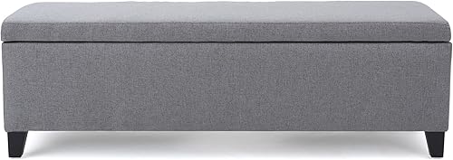Christopher Knight Home Cleo - Otomana de almacenamiento de tela, color gris