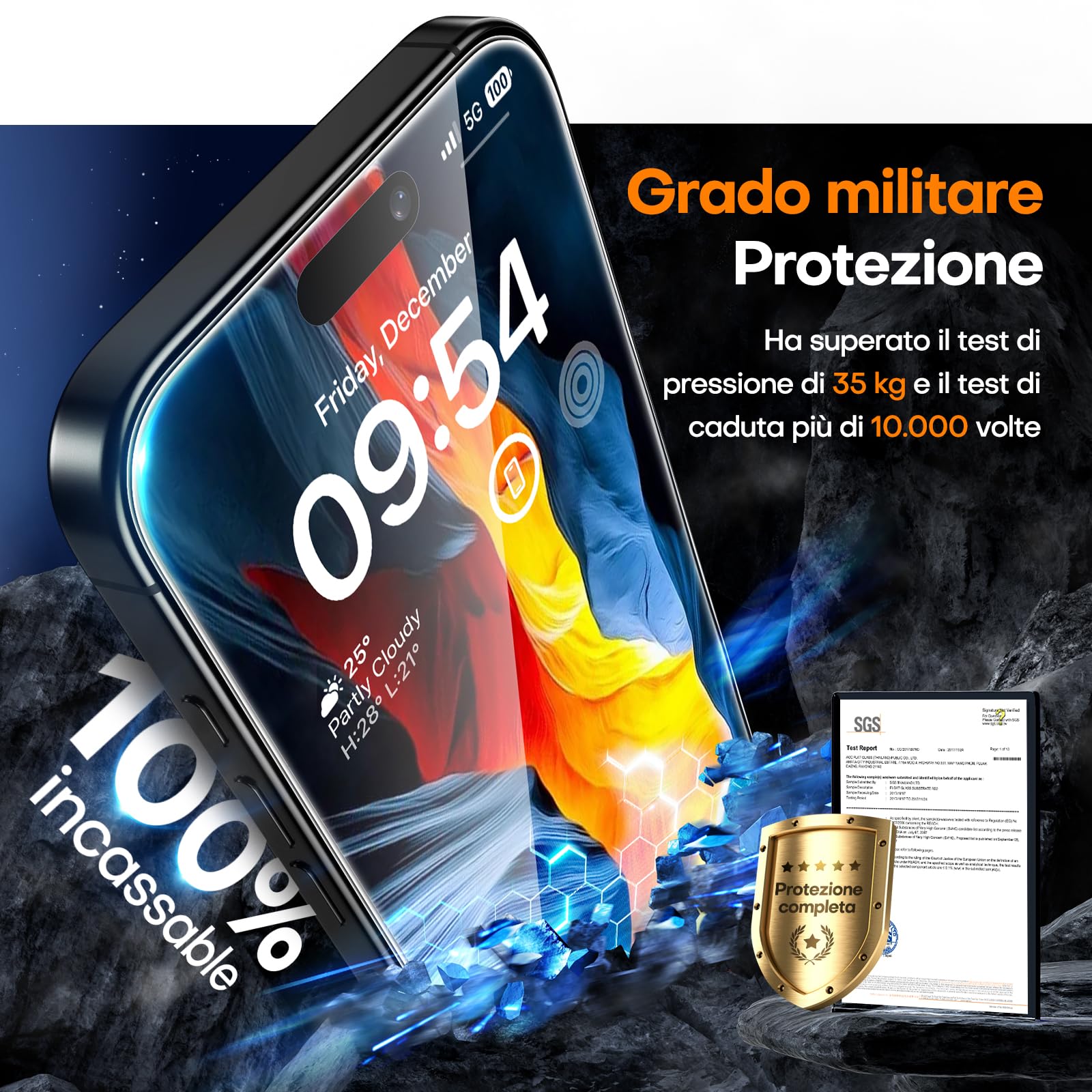 TAURI Vetro Temperato per iPhone 16/15 6.1 Pollici,Rimozione Automatica Della Polvere, Durezza 9H, Senza Bolle,Pellicola Protettiva per iPhone 16 Film, 3 Pezzi