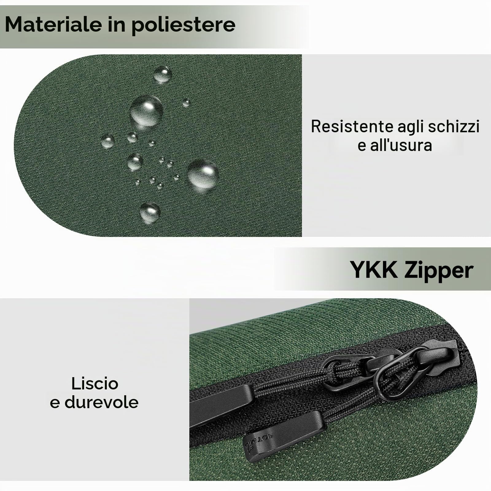 SIMTOP Borsa Organizer Per Cavi Piccola,Compatta Per Accessori Per Laptop,Organizer Per Cavi,Schede SD, ideale per Viaggi,Ufficio e Fotografia,Verde