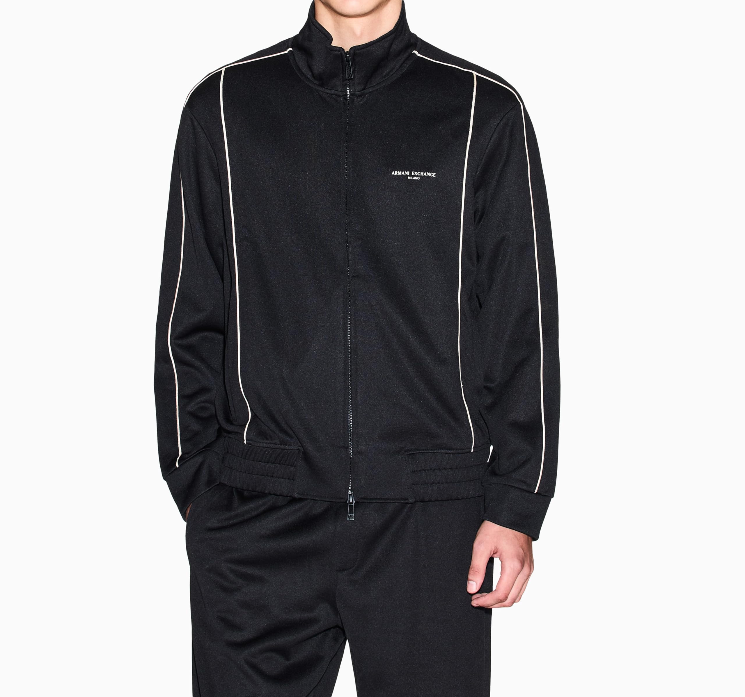 Armani Exchange Long Sleeve Side Logo Zip Closure Maglia di Tuta Uomo (Pacco da 1)