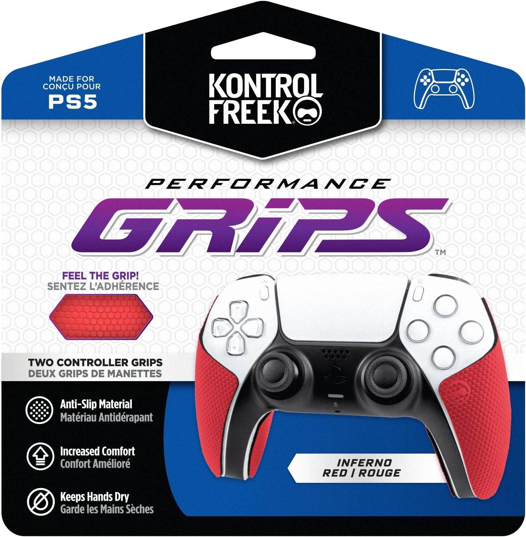 Performance Grips for Playstation 5 Controller (PS5) | Inferno Red
