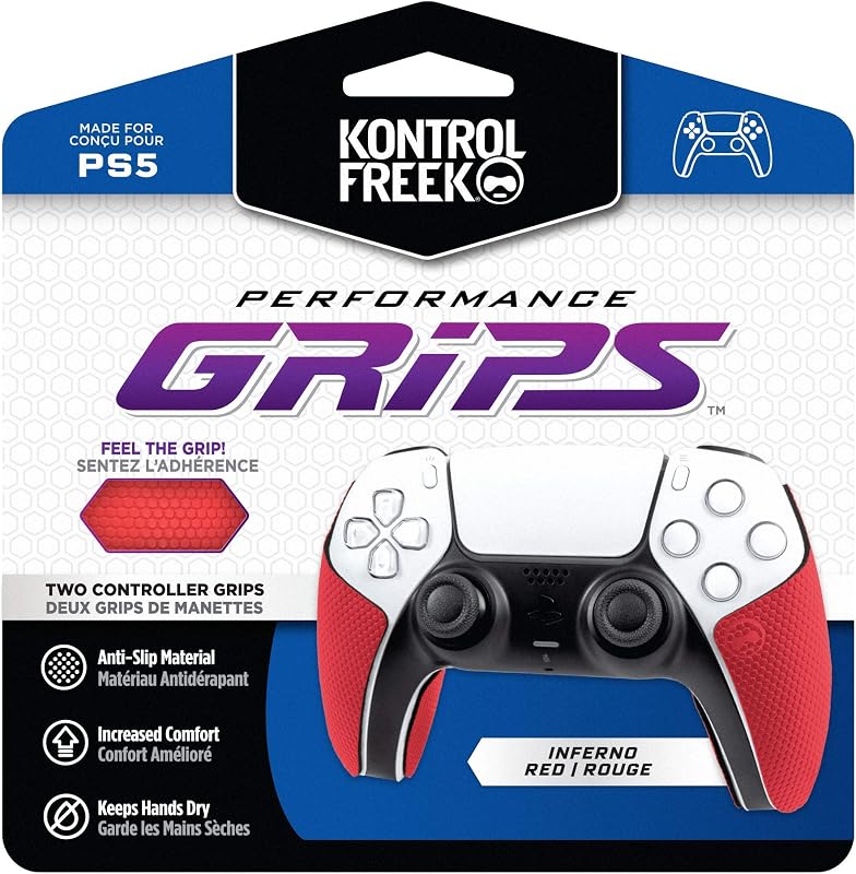 Performance Grips for PlayStation 5 (PS5) Controller (Inferno Red)